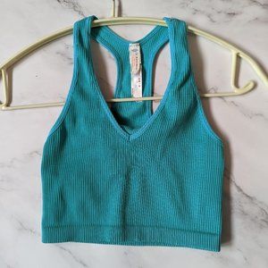 Turquoise FP Movement by Free People Rib Tank Top XS NWOT